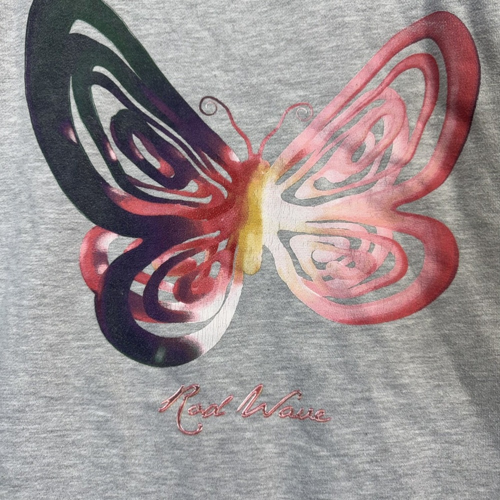 Rod Wave Mens Hoodie Sweatshirt Medium Grey Beautiful Mind Butterfly Graphic - Picture 7 of 11